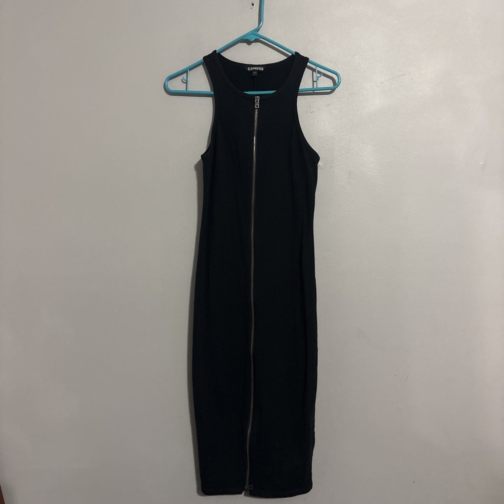 Express Black Zip Up Tight Women Dress Sz SP